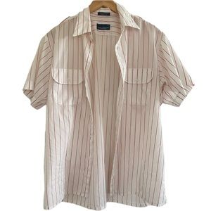 Van Heusen | Vintage pinstriped button up short sleeve shirt size large